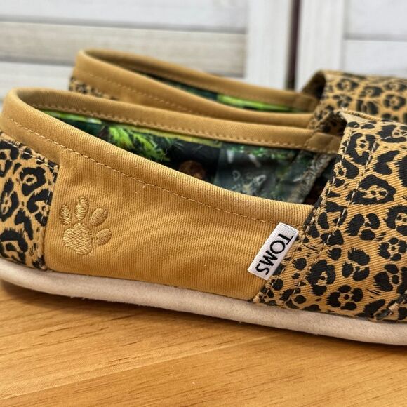 TOMS National Geographic Alpargata Leopard Print Slip On Shoes Tan 8.5 - Picture 7 of 12